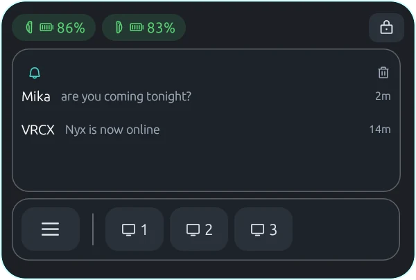 Watch with the list of recent notifications